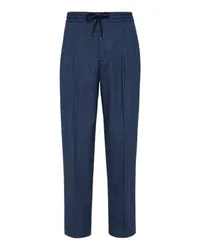 Brunello Cucinelli Hose in Leisure Fit mit doppelten Bundfalten Blue