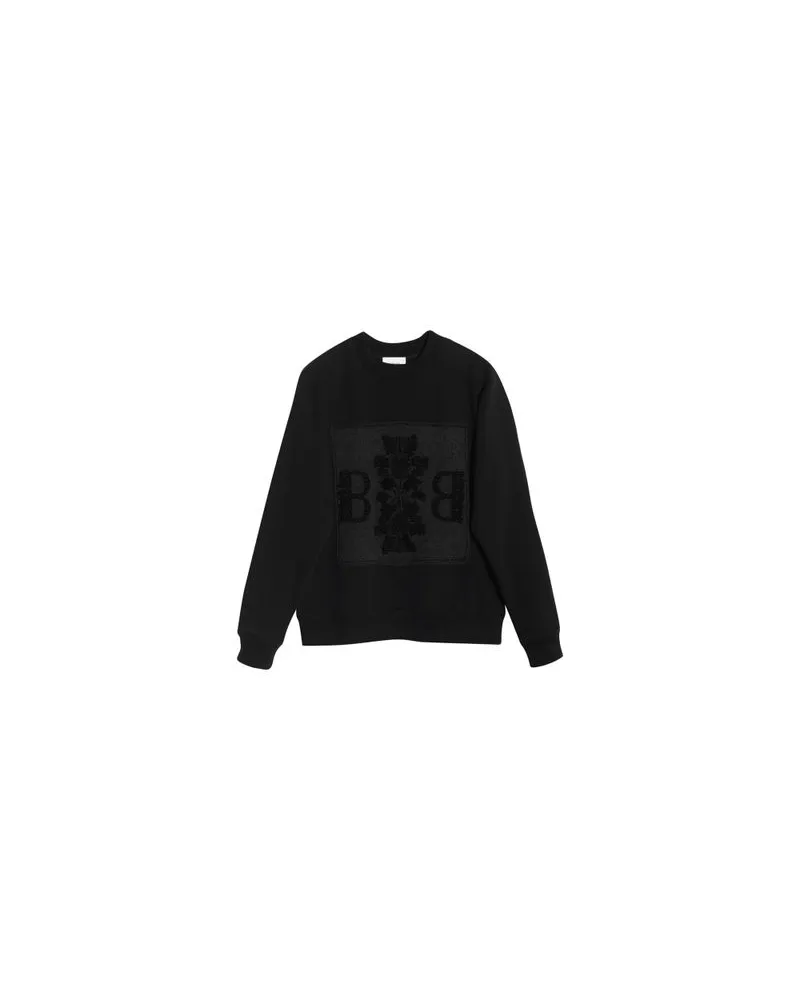 Barrie Sweatshirt mit Barrie Kaschmir-Logo-Patch Black