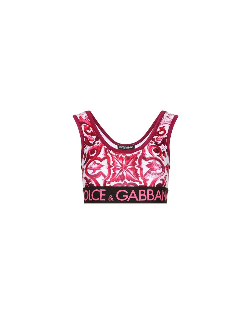 Dolce & Gabbana Majolika Top Mit Gummiband Multicolor