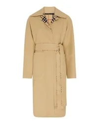 Burberry Langer Trenchcoat mit Check-Revers Beige