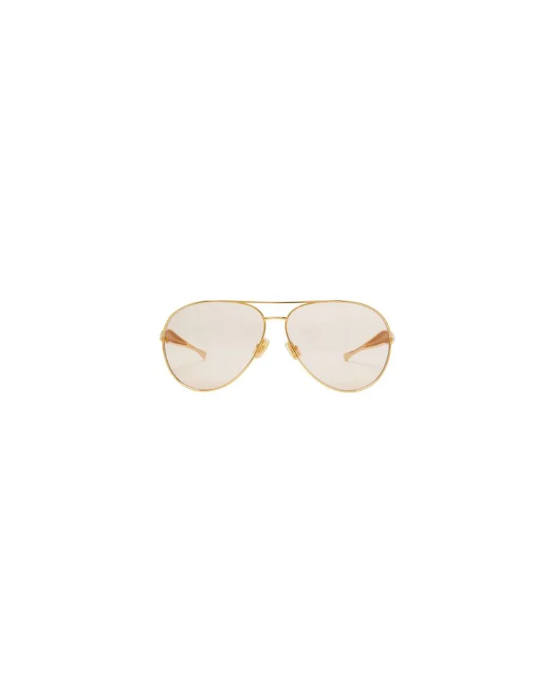 Bottega Veneta Sonnenbrille Aviator Sardine Gold