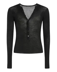 Ann Demeulemeester Geripptes Top Zander Serafino Black