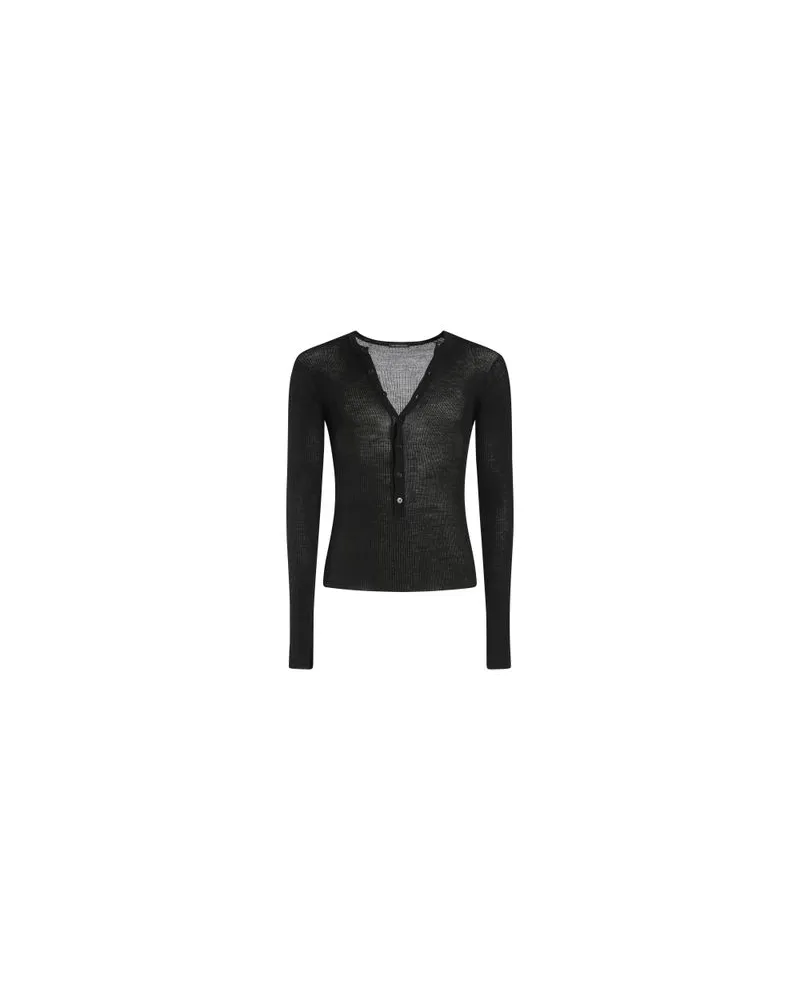 Ann Demeulemeester Geripptes Top Zander Serafino Black