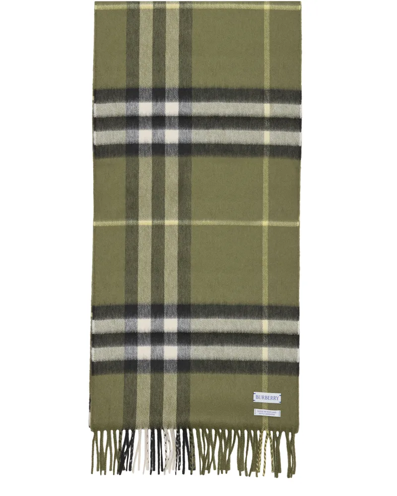 Burberry Schal aus Kaschmir mit Check-Karomuster Green