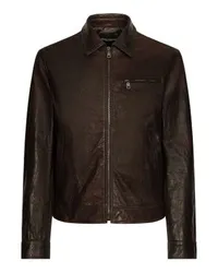 Dolce & Gabbana Lederjacke Brown