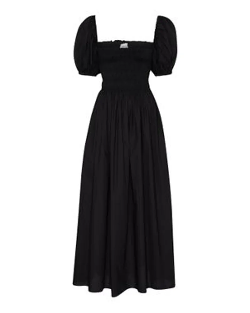 Matteau Bauernkleid mit gerafftem Mieder Black