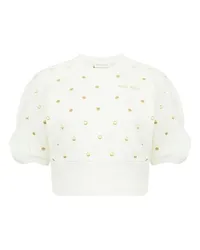 Nina Ricci Crop-Top mit Polka Dots White