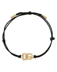 Dolce & Gabbana Kordelarmband mit DG-Logo Black