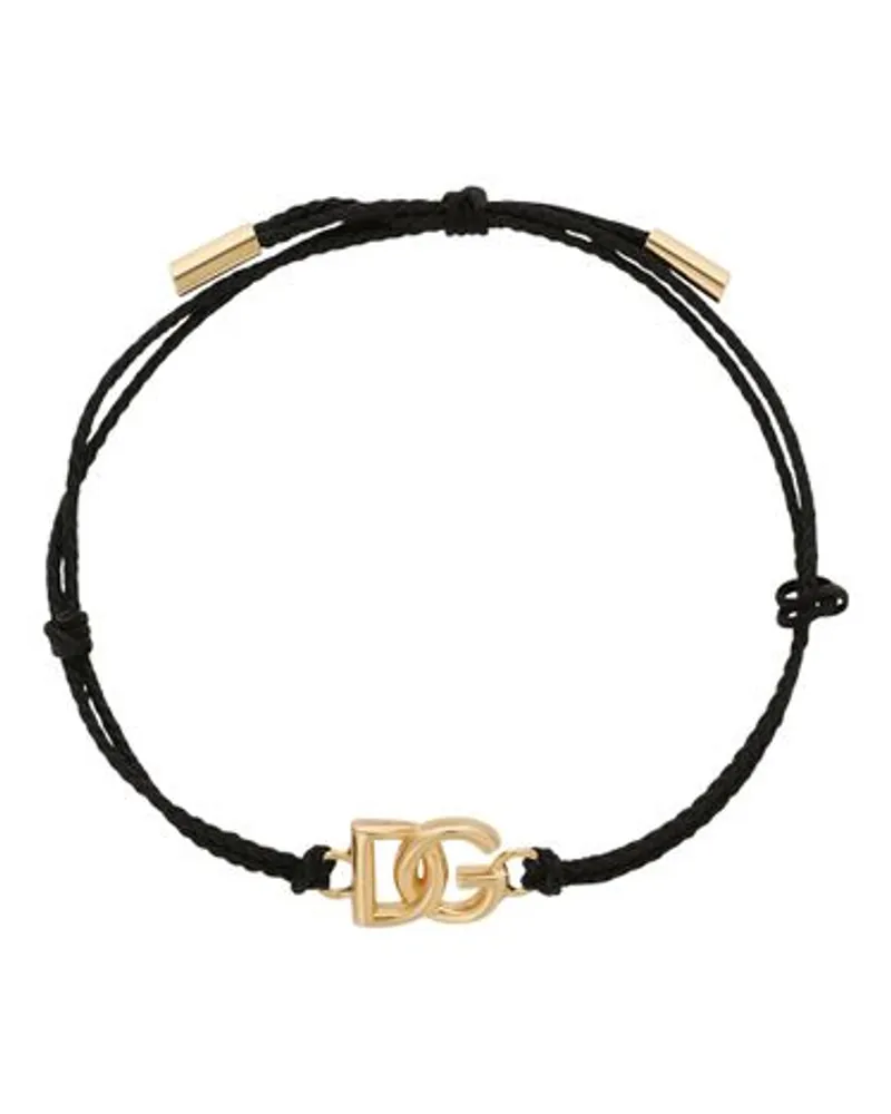 Dolce & Gabbana Kordelarmband Mit Dg Logo Black