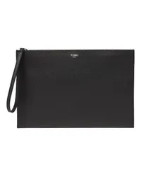 Fendi Flache Beuteltasche Selleria Medium tasche Black