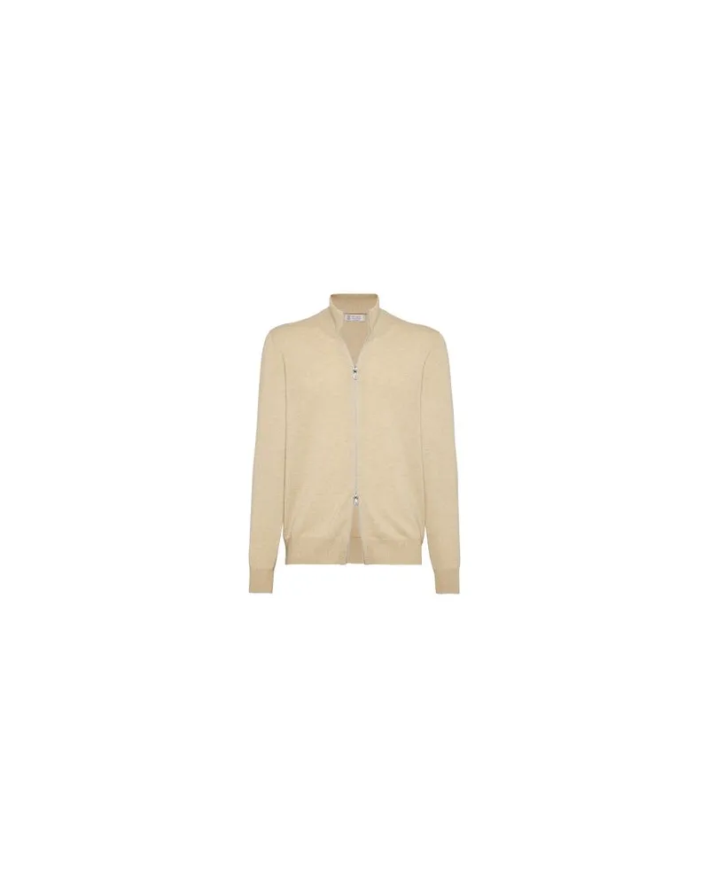 Brunello Cucinelli Cardigan mit Reißverschluss Beige