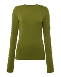 J.W.Anderson Langarm-Top mit Plisseebesatz Green