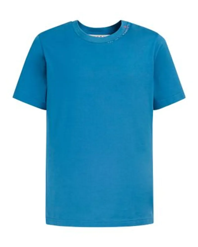 Marni T-Shirt mit Blumen-Print hinten Blue