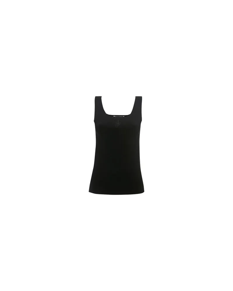 J.W.Anderson Tailliertes Tanktop Mit Gesticktem Anker Logo Black