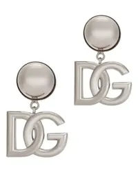 Dolce & Gabbana Ohrclips mit DG-Logo Silver