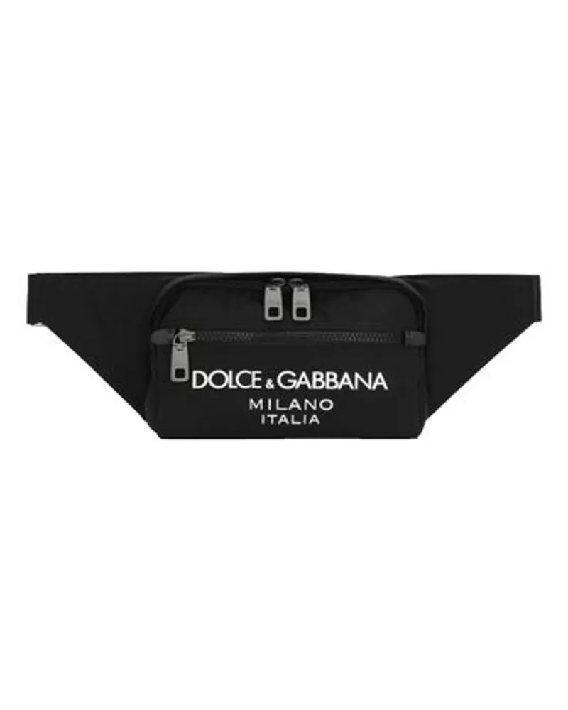 Dolce & Gabbana Kleine Nylon-Gürteltasche Black