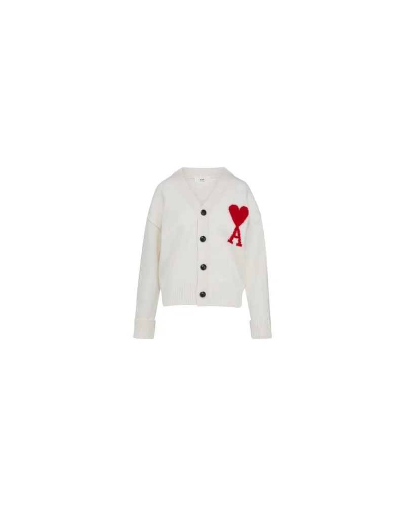 AMI Paris Cardigan Ami De Cœur Off-white