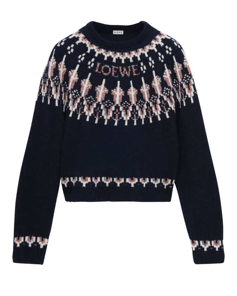 Loewe Rundhalspullover aus Wolle und Polyamid 
