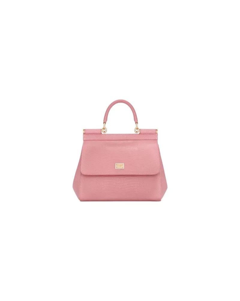 Dolce & Gabbana Kleine Tasche Sicily mit Leguanprint Pink