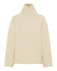 Totême Wolle Strickpullover mit Rollkragen Off-white