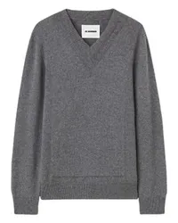 Jil Sander Pullover mit V-Ausschnitt Grey