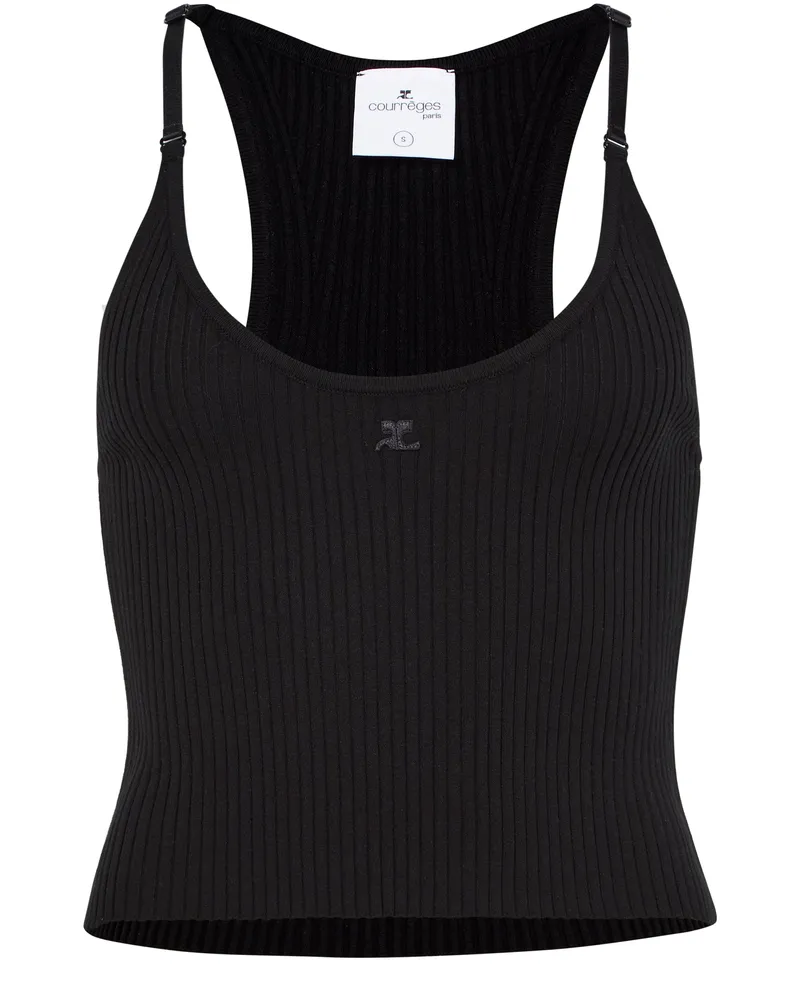 Courrèges Rippstrick-Tanktop in Scuba-Optik 