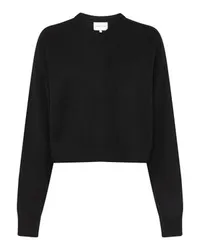 Loulou Studio Kaschmirpullover mit V-Ausschnitt Anzor Black