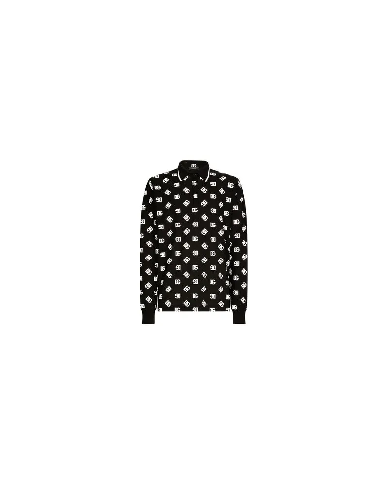 Dolce & Gabbana Langarm-Poloshirt Black