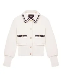 Maje Tweed-Blouson in Kontrastoptik White