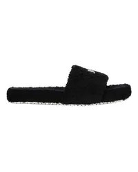 Dolce & Gabbana Frottee-Sliders mit Logo-Tag Black