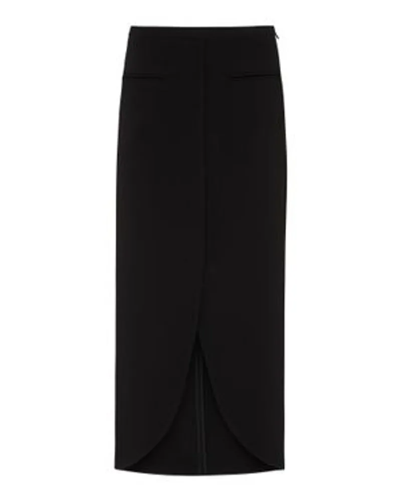 Courrèges Taillierter langer Rock Ellipse Black