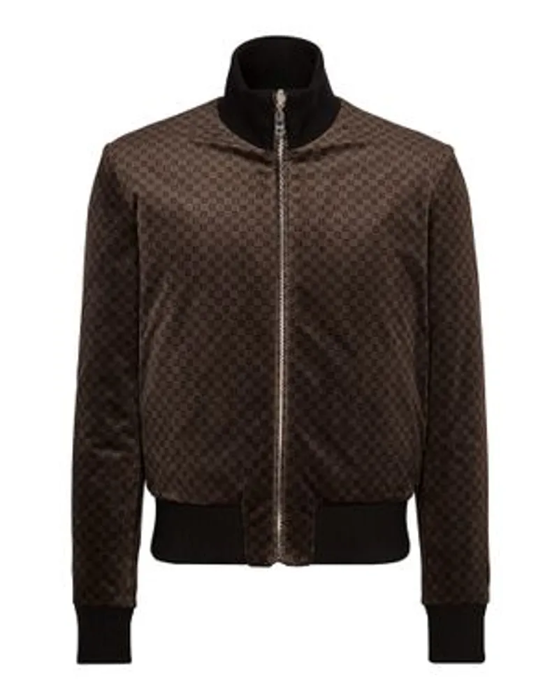 Balmain Wendbare Bomberjacke mit Monogramm Mini Brown