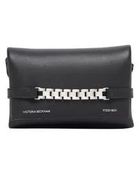 Victoria Beckham Mini-Kettentasche mit langem Silberketten-Riemen Black