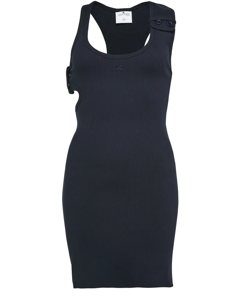Courrèges 90er-Jahre-Ripp-Kleid mit Doppelschnalle 