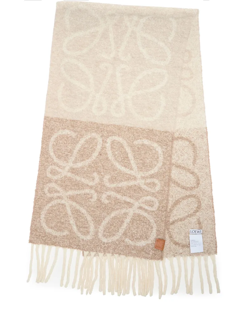 Loewe Schal Anagram aus Alpaka- und Schafswolle Beige