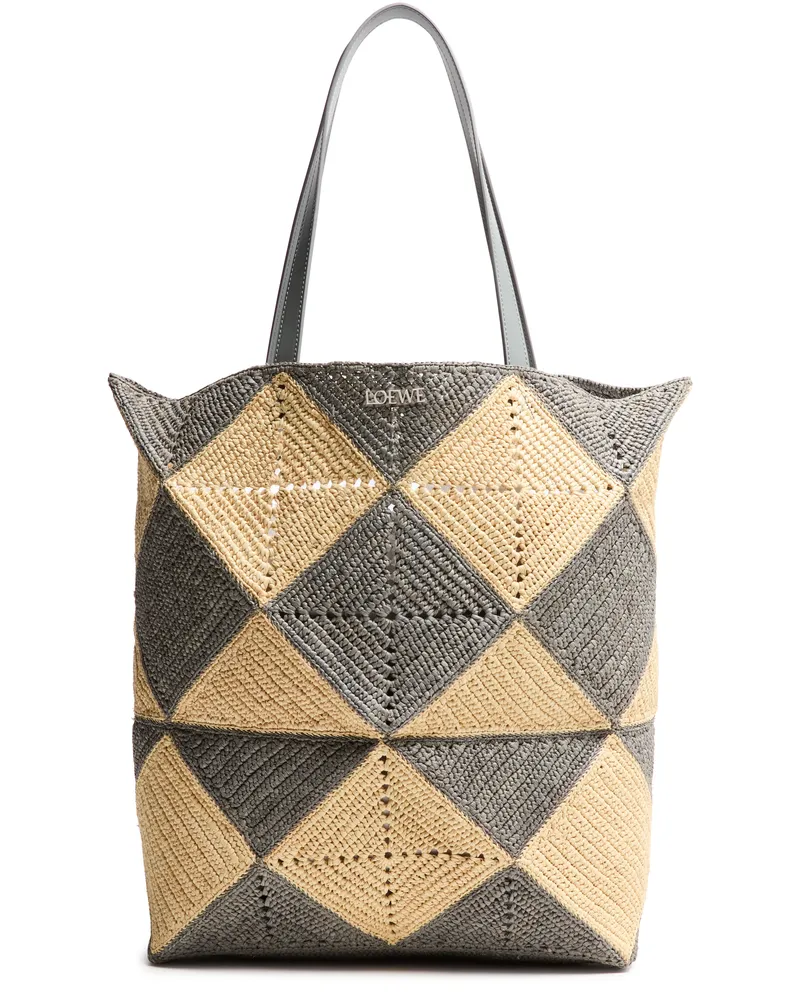 Loewe Puzzle Fold Tote Diamond XL aus Raffia 