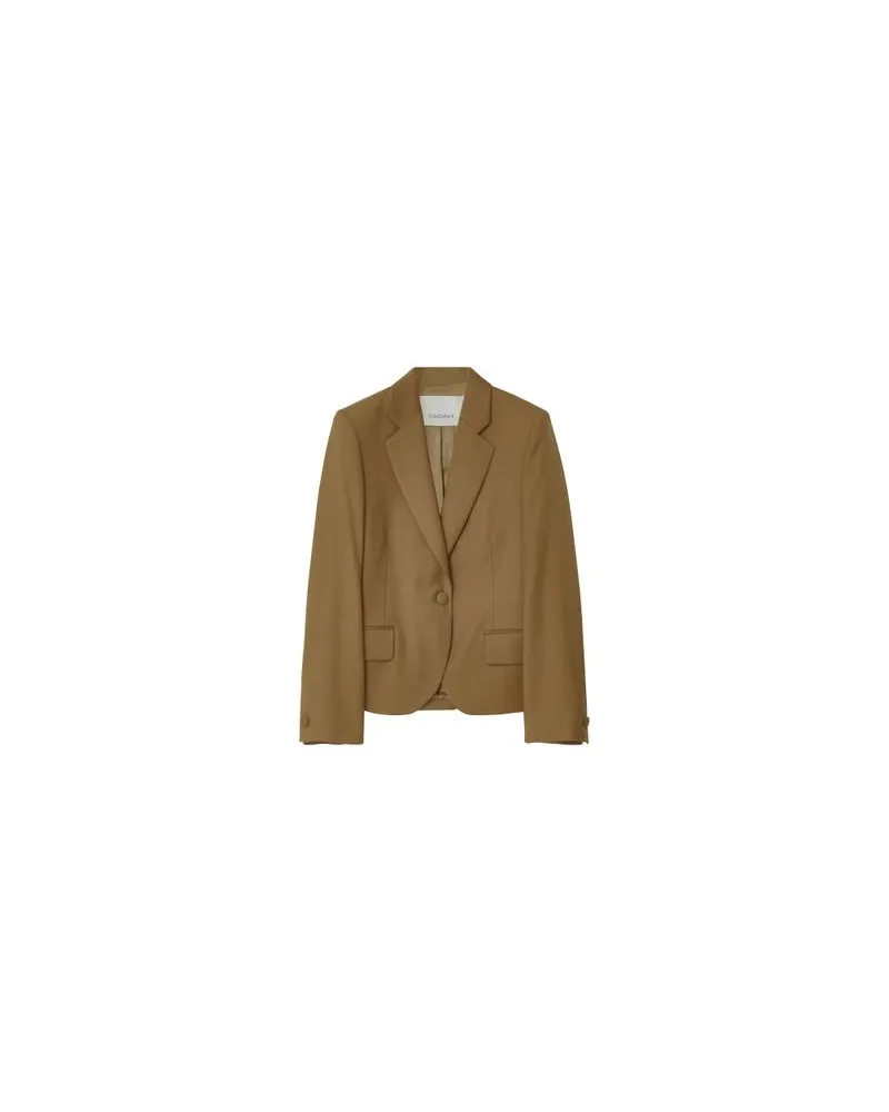 House of Dagmar Kurzer Blazer mit Rückenfalten Brown