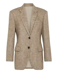 Brunello Cucinelli Strickblazer mit Monili Brown