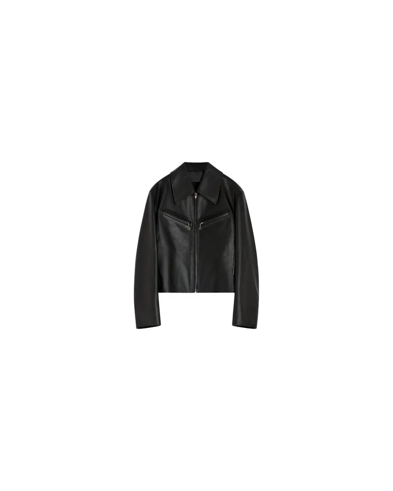 Christophe Lemaire Boxy leather blouson Brown