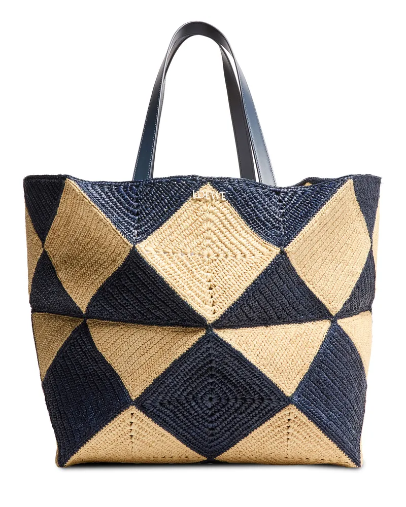 Loewe Puzzle Fold Tote Diamond XXL aus Raffia 