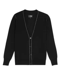 Maison Margiela Leichter Pullover mit V-Ausschnitt in Feinheit 12 Black