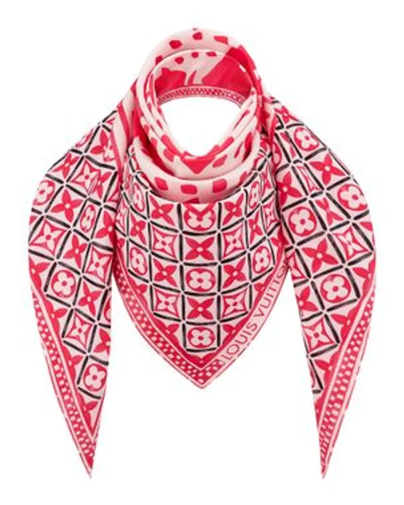 Louis Vuitton Graphic Tile Mosaic Lozenge Tuch Red