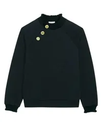 Claudie Pierlot Sweatshirt mit geknöpftem Kragen Blue