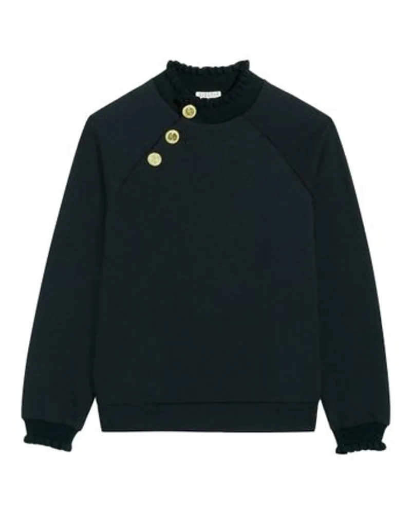 Claudie Pierlot Sweatshirt mit geknöpftem Kragen Blue