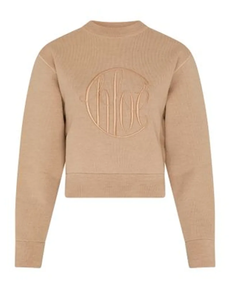 Chloé Wollpullover mit Logo Beige