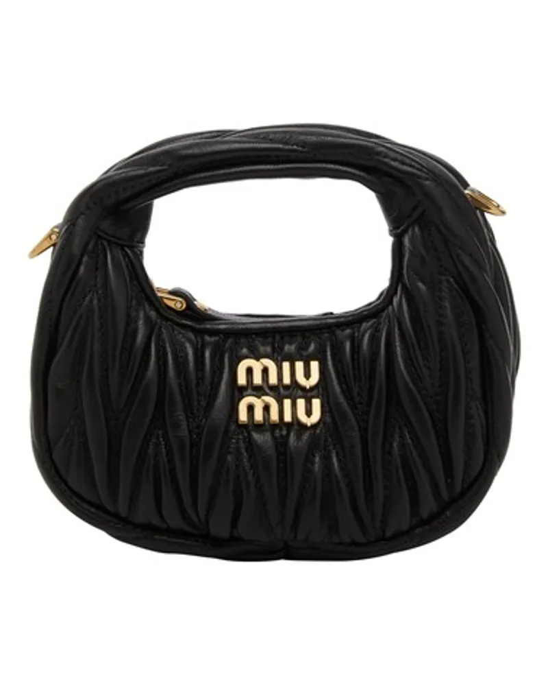 Miu Miu Nanotasche Miu Wander mit Steppung Black