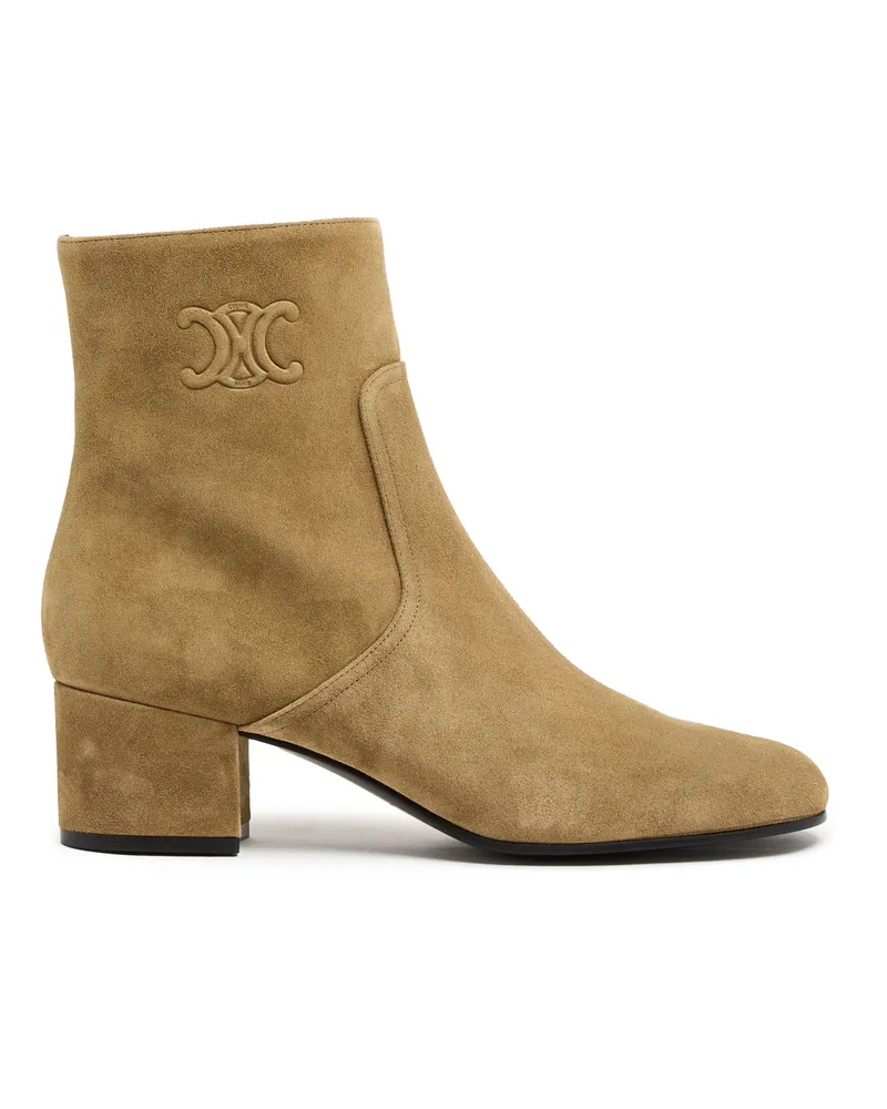 Celine Les Botte  Triomphe Stiefel Mit Reissverschluss Aus Kalbsveloursleder 