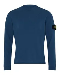 Stone Island Rundhalspullover mit Patch-Logo Blue