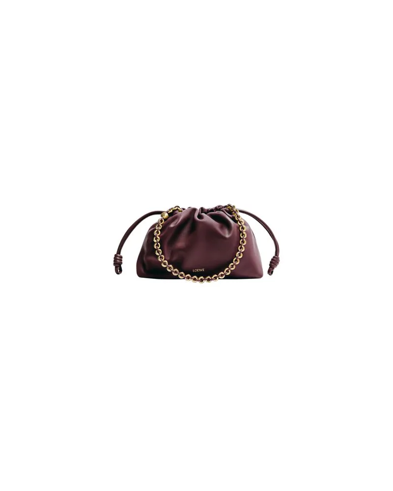 Loewe Medium Flamenco bag in mellow nappa lambskin Burgundy