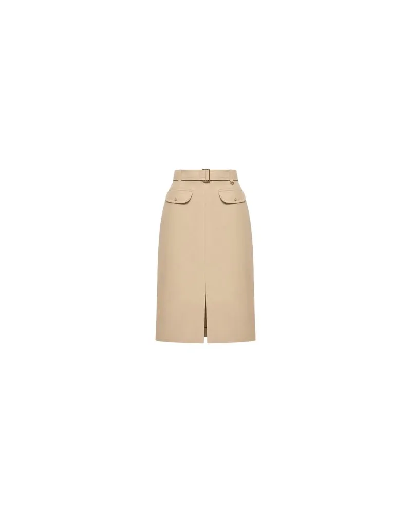 Moncler Gerade geschnittener Midirock Beige